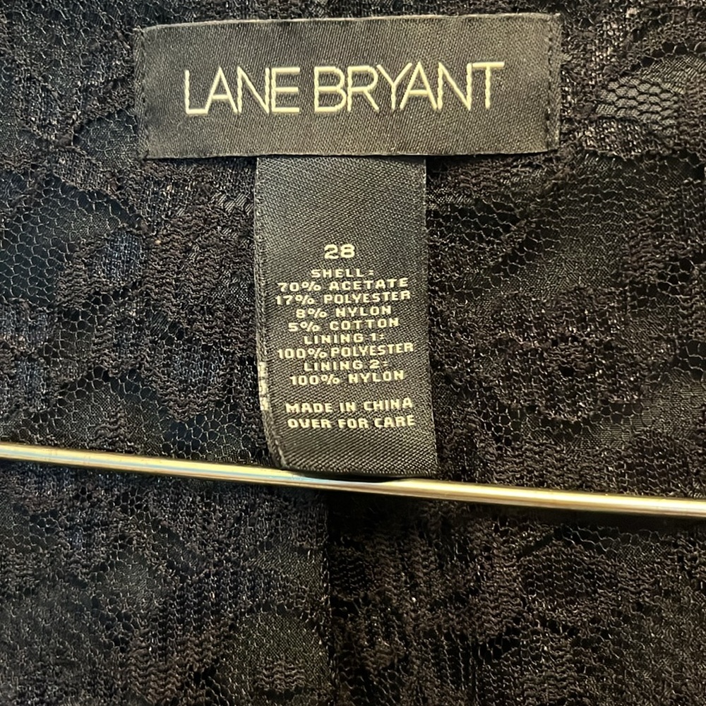 Elegant Lane Bryant Faux Sheep Fur Jacket Black 3/4 Sleeves Size 28 - Picture 10 of 15